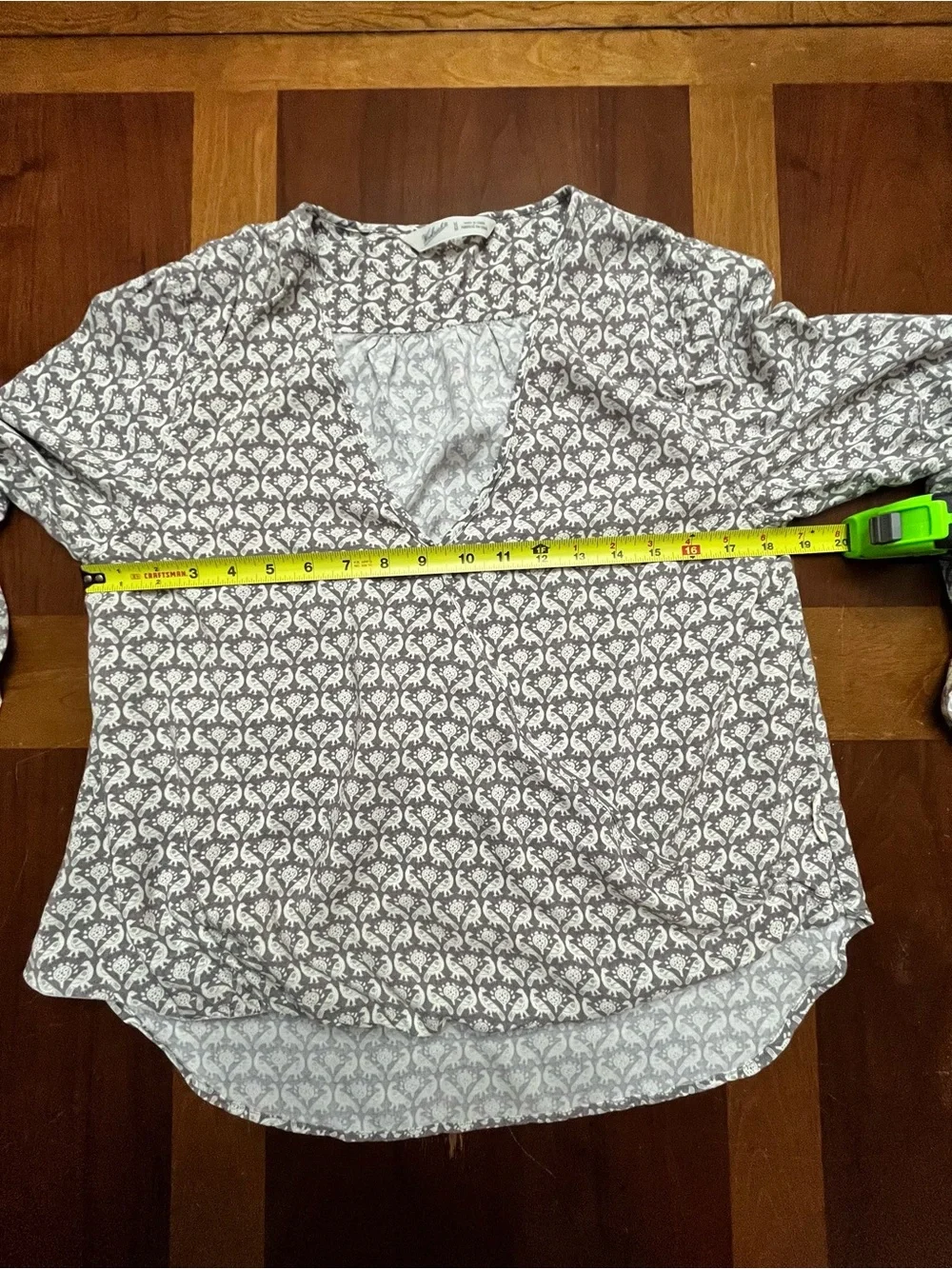 Woolrich Faux Wrap Bird Print Blouse Size Medium